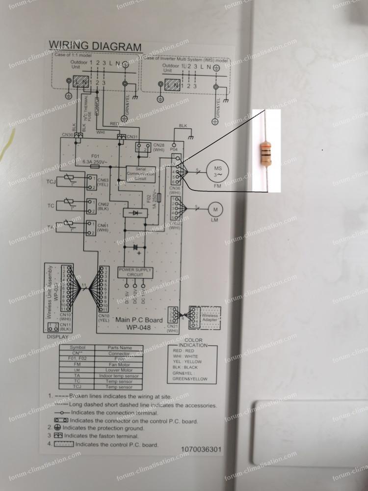 carte electronique wp 048 avec resistance de 470 ohms 1 watt