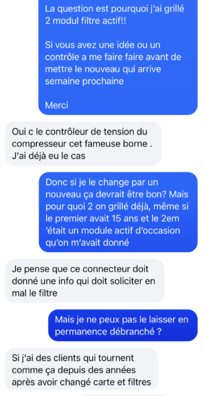 clim module filtre actif HS