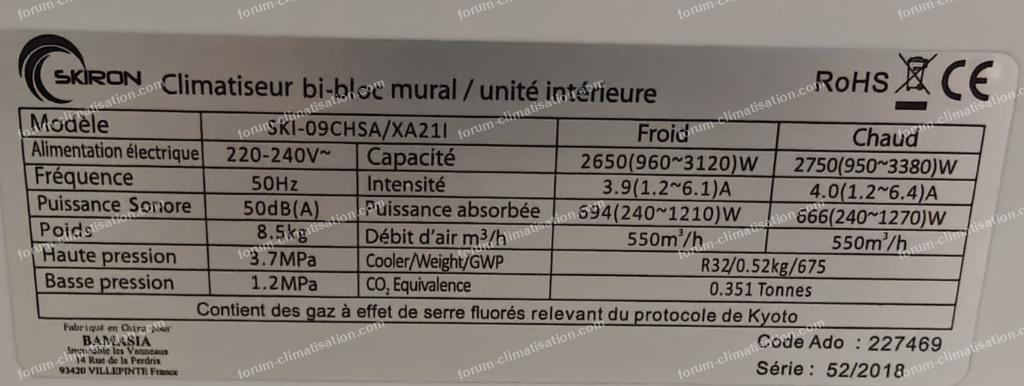 code erreur EE climatiseur Sky