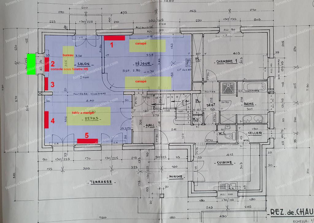 installation climatiseur Mitsubishi plan