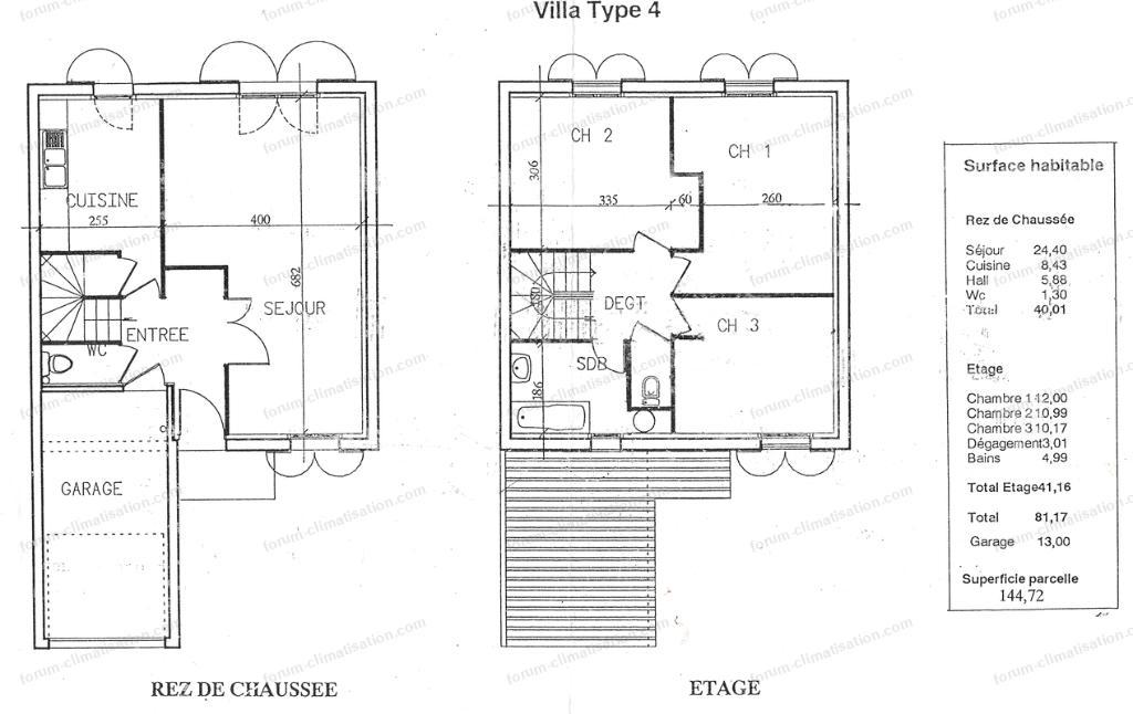 plan installation climatiseur réversible