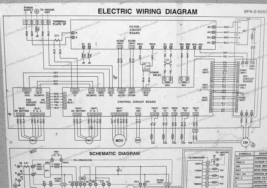 wiring diagram pompe à chaleur Sanyo